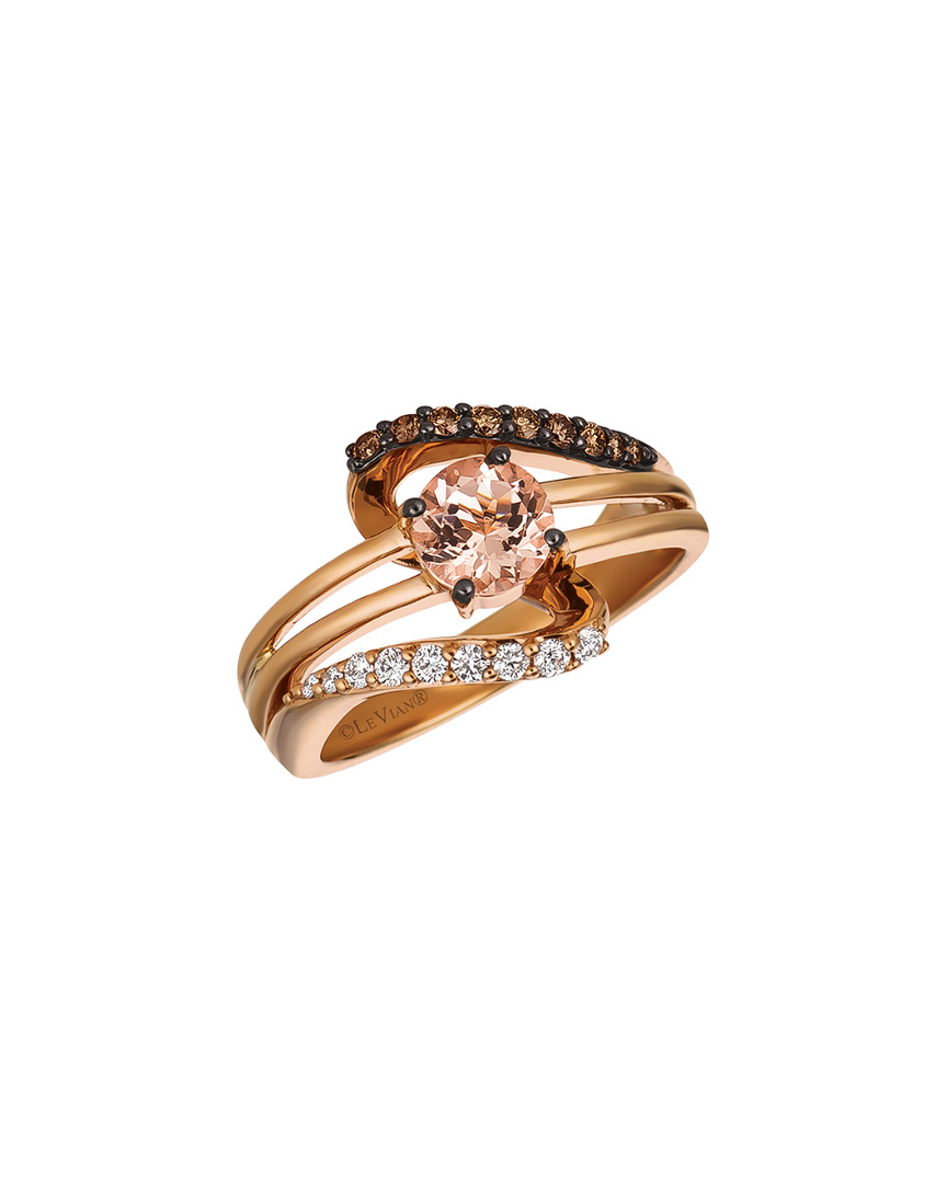 Le Vian 14k Rose Gold 0.86 Ct. Tw. Diamond & Morganite Ring