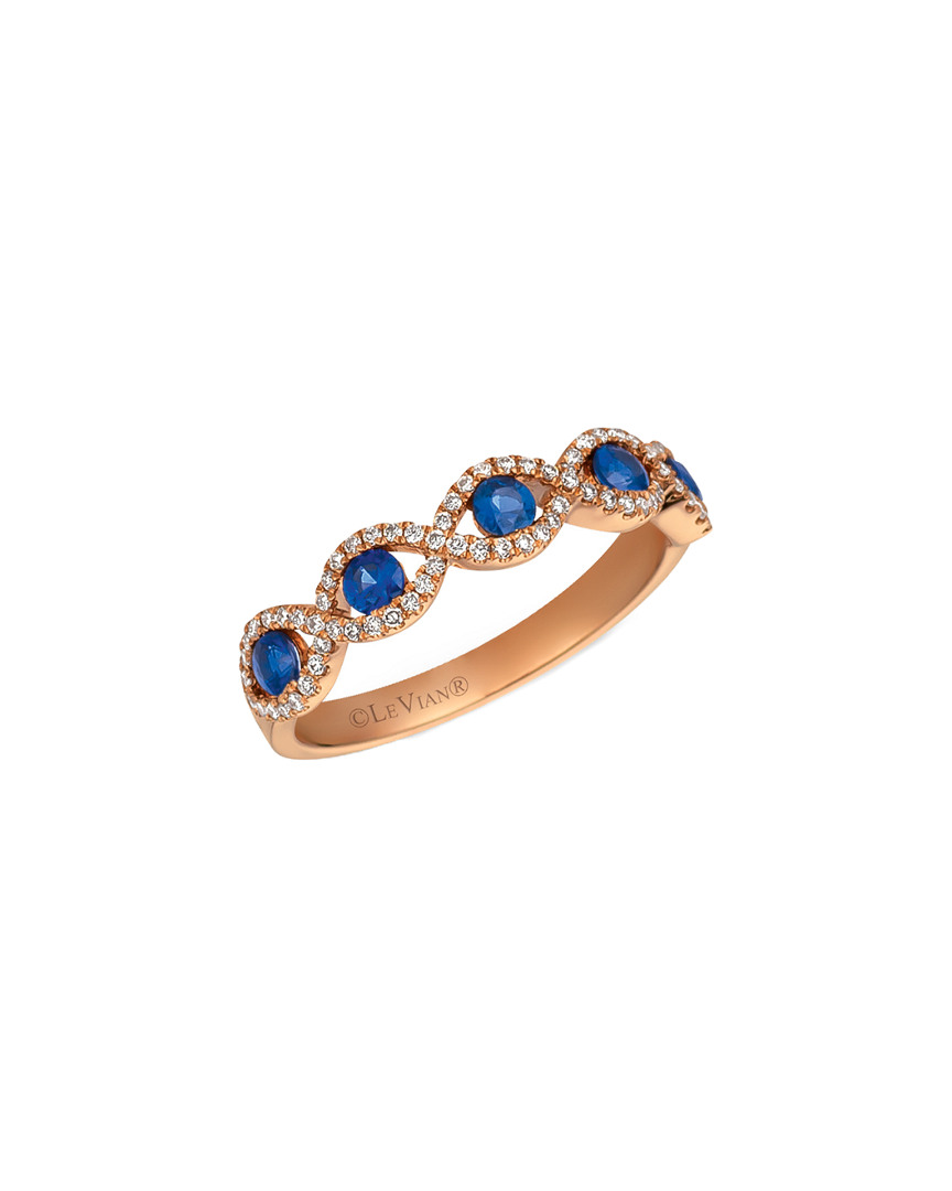 Shop Le Vian 14k Rose Gold 0.73 Ct. Tw. Diamond & Sapphire Ring