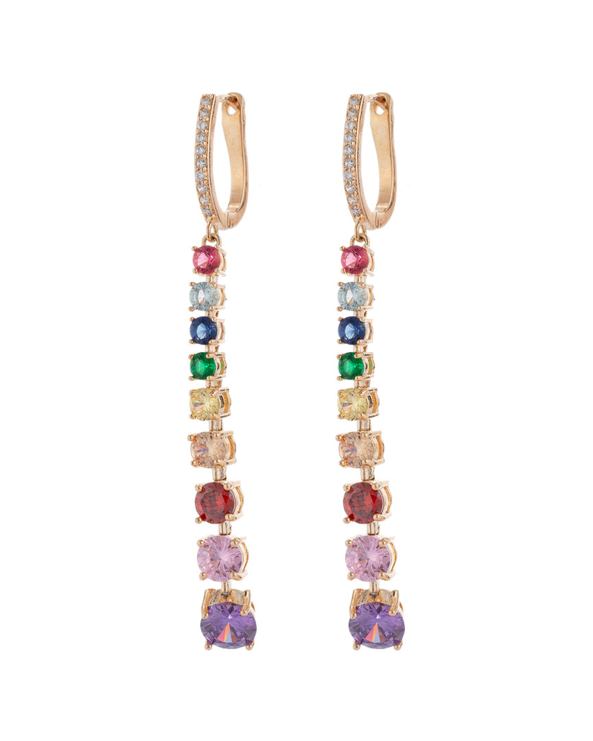 Eye Candy La Luxe Collection 18k Plated Cz Drop Earrings