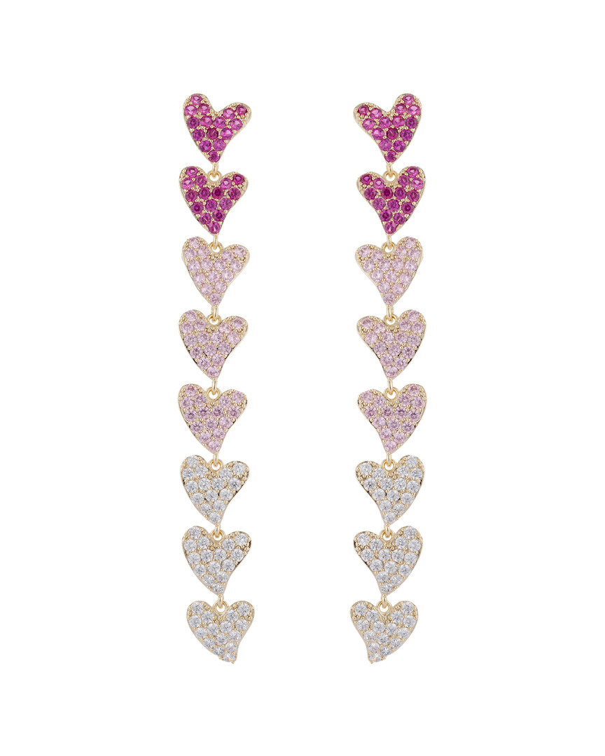 Eye Candy La Eye Candy Los Angeles Luxe Collection 18k Plated Cz Rainbow Heart Earrings