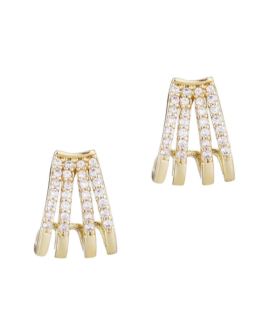 Adornia Cubic Zirconia Multi Row Huggie Hoop Earrings In Gold