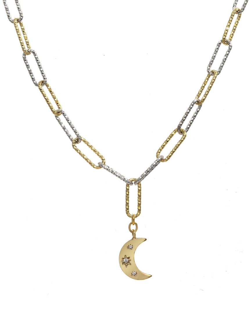 Rachel Reinhardt 14k Over Silver & Silver Cz Pendant Necklace