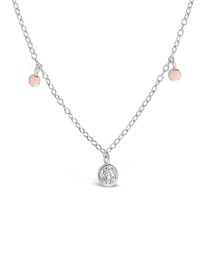 Sterling Forever Enamel & Cz Charm Necklace