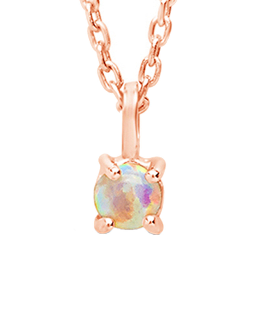 Sterling Forever 14k Rose Gold Vermeil Opal Pendant Necklace