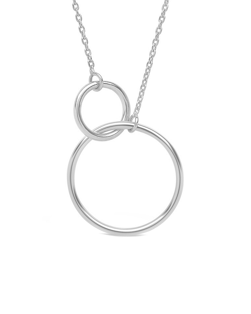 Sterling Forever Silver Interlocking Circle Pendant Necklace