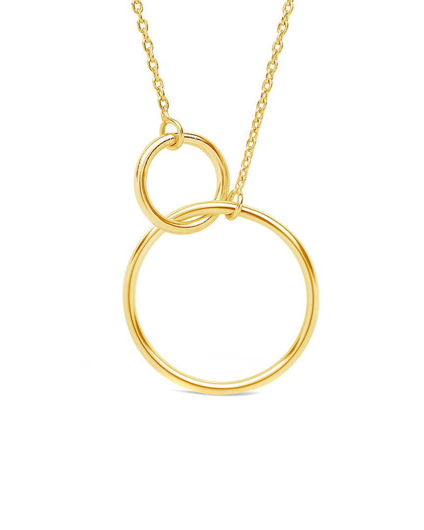 Sterling Forever 14k Over Silver Interlocking Circle Pendant Necklace