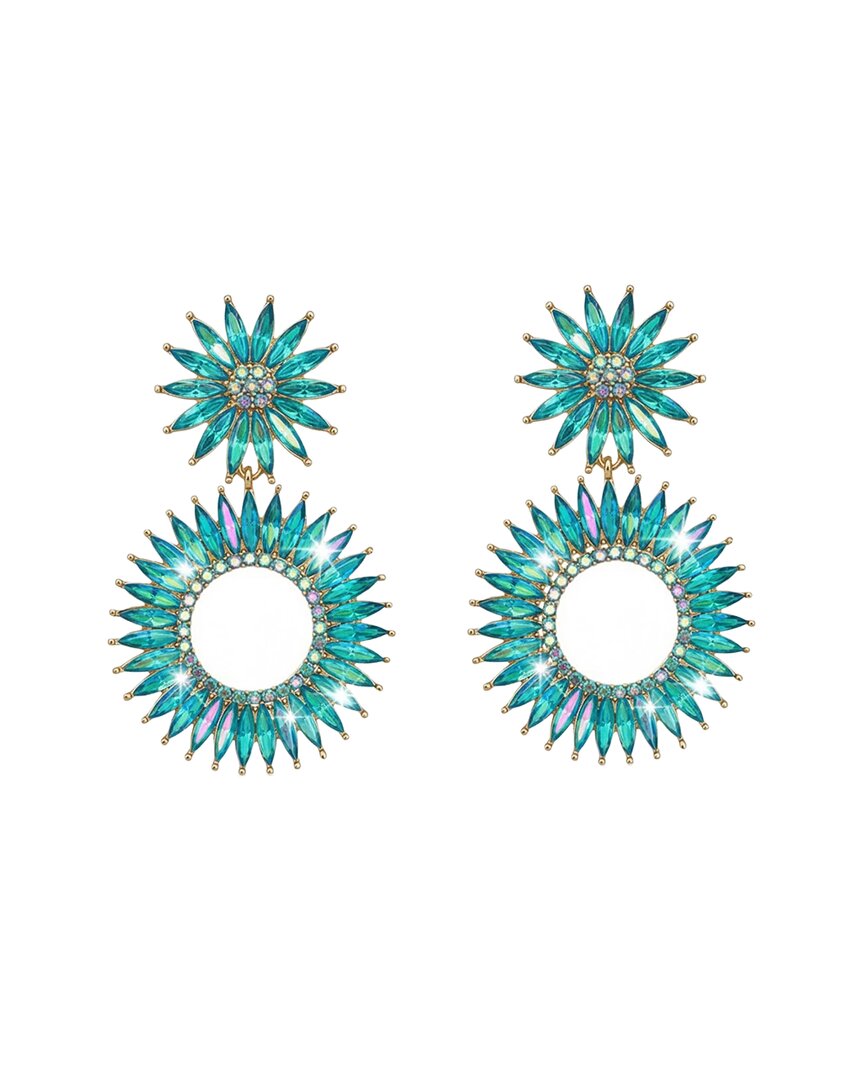 Liv Oliver 18k Plated Celestial Earrings In Green