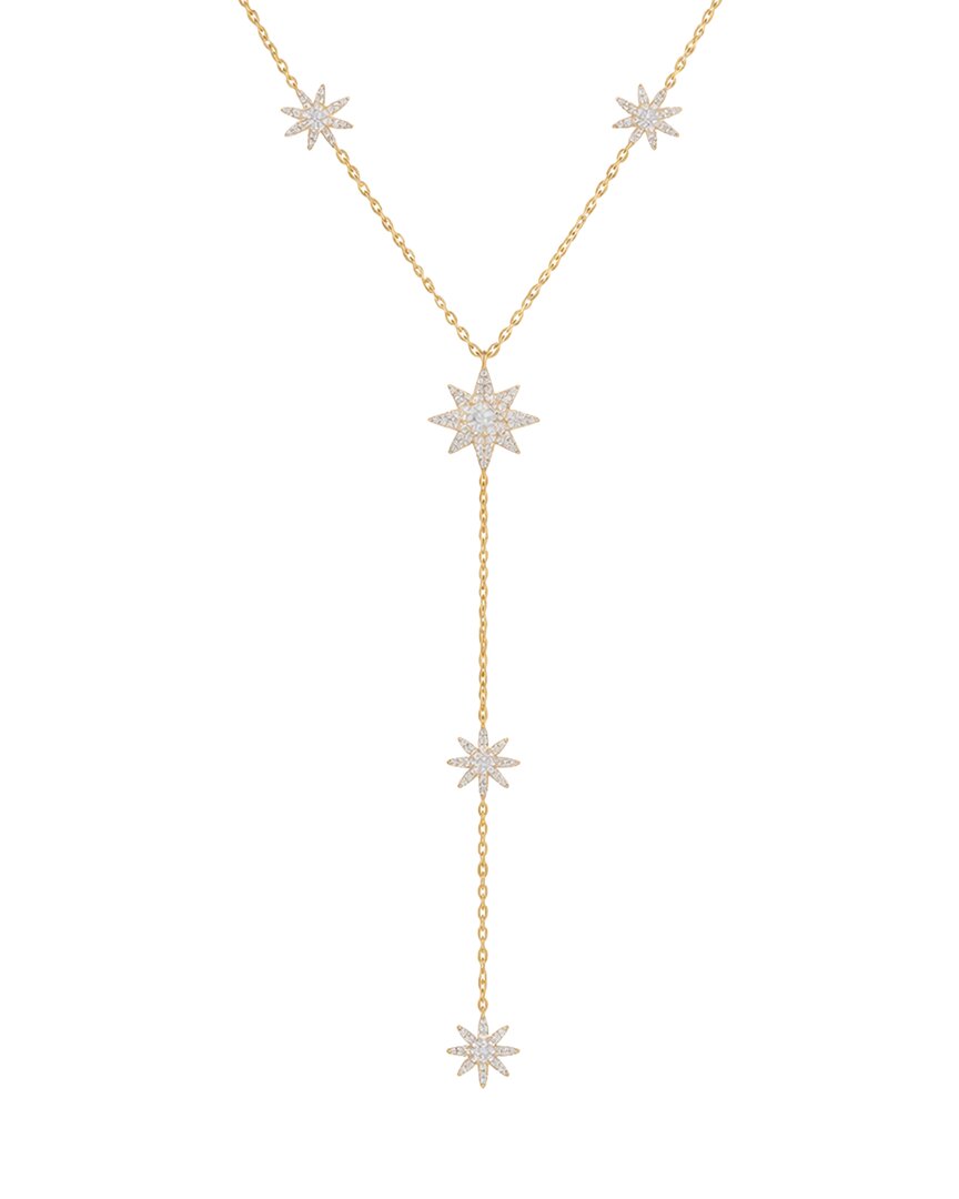 Liv Oliver 18k Plated Cz Stardust Cascade Necklace In Gold