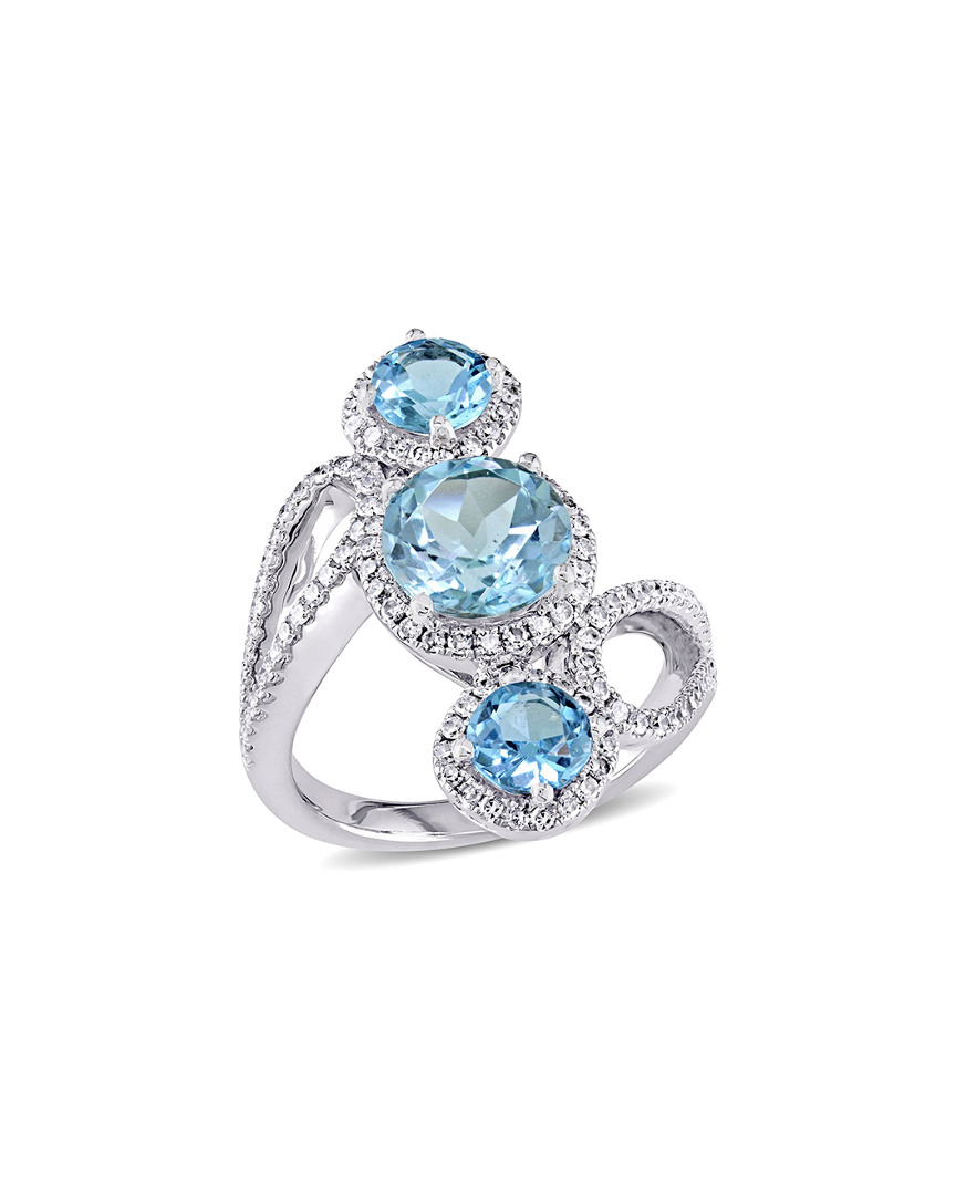 Shop Diamond Select Cuts 18k 4.45 Ct. Tw. Diamond & Blue Topaz Ring