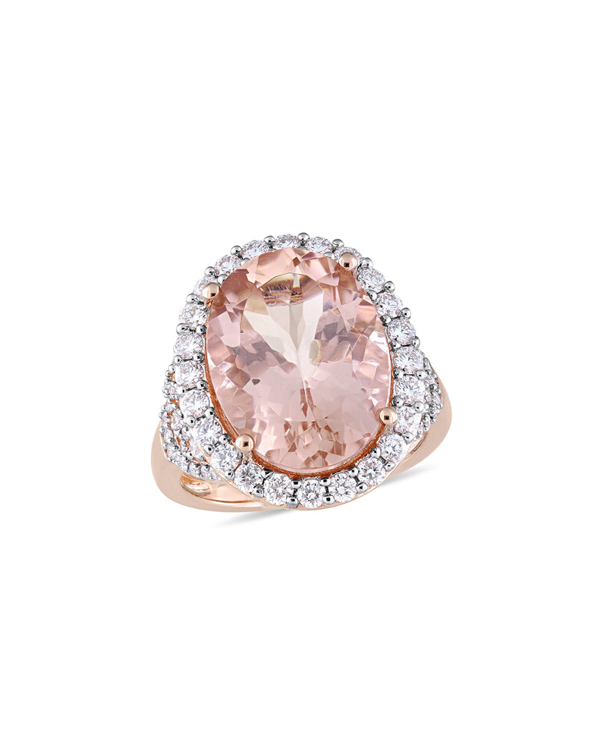 Diamond Select Cuts 14k Rose Gold 11.11 Ct. Tw. Diamond & Morganite Ring