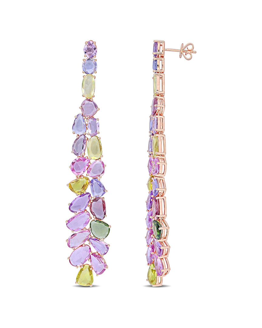 Diamond Select Cuts 14k Rose Gold 27.90 Ct. Tw. Gemstone Earrings