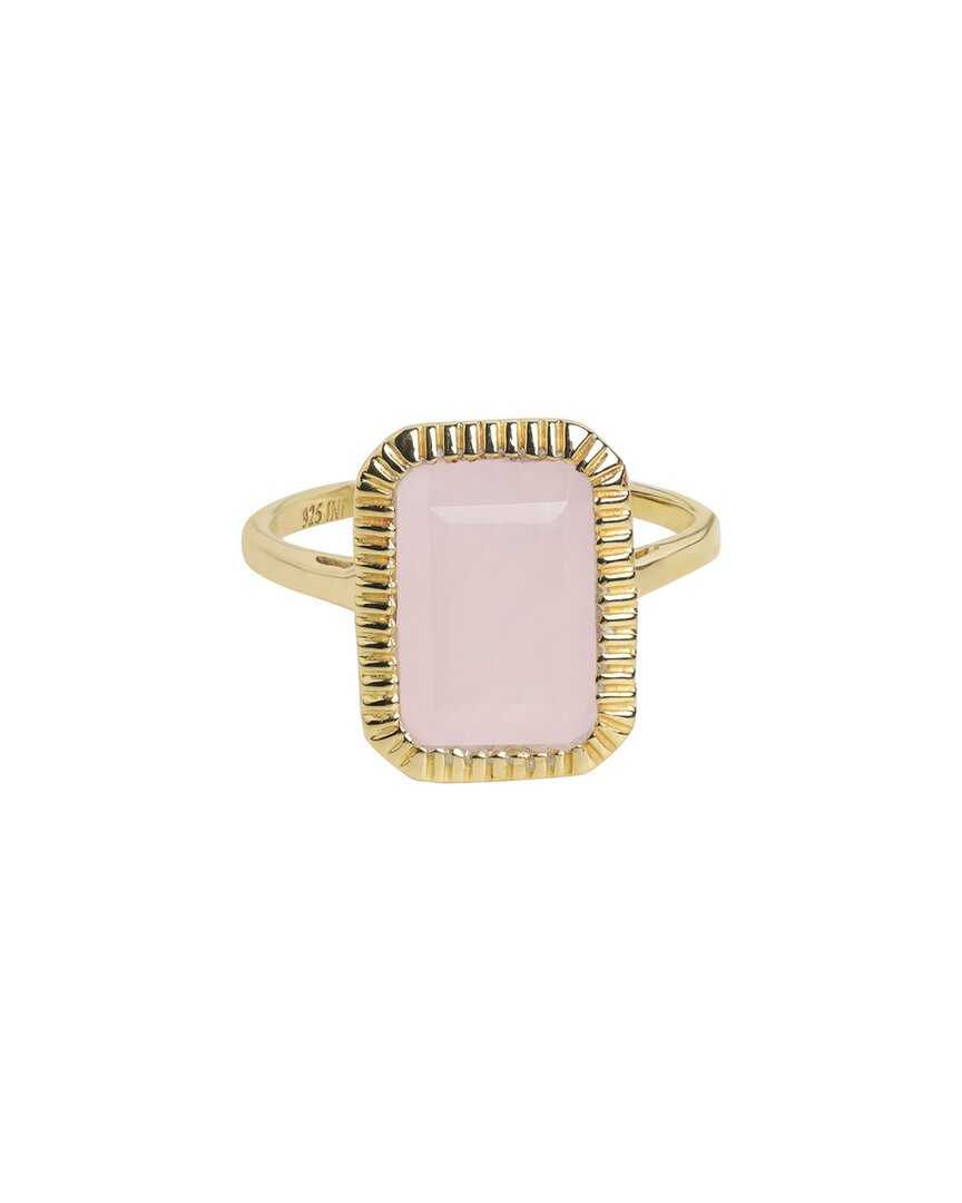Tiramisu 14k Over Silver 4.80 Ct. Tw. Rose Quartz Ring