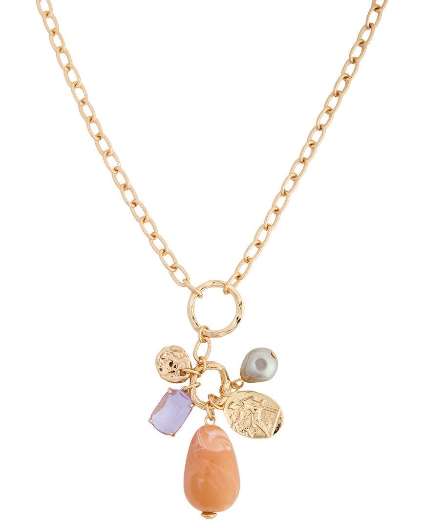 Saachi 14k Long Stone Charm Necklace