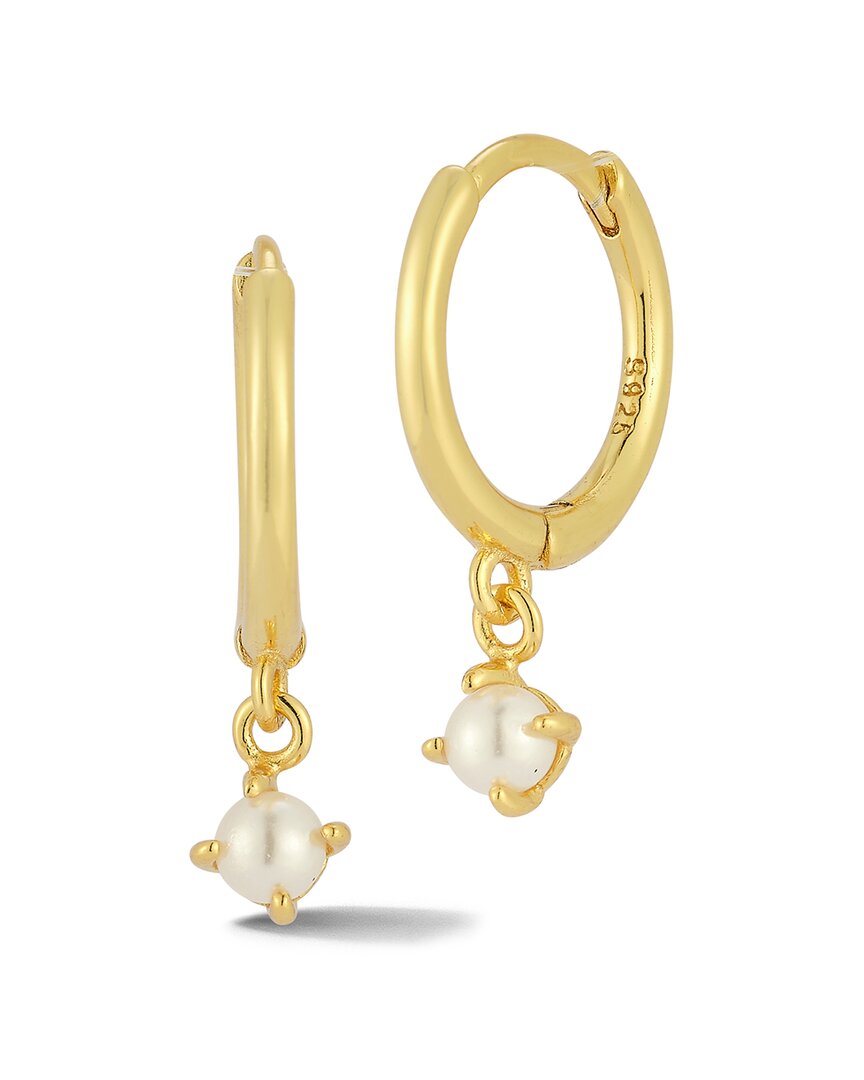 Glaze Jewelry 14K Over Silver 3mm Pearl Hoops