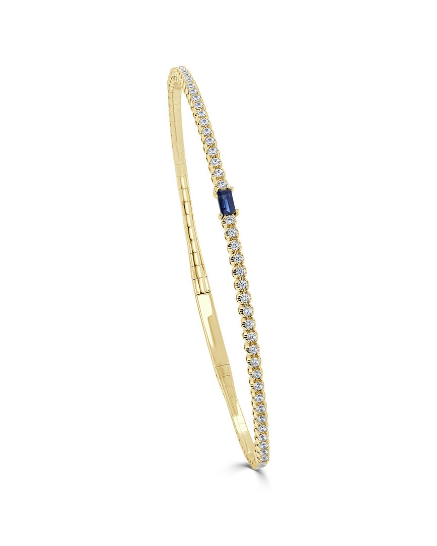 Sabrina Designs 14k 0.54 Ct. Tw. Diamond & Sapphire Baguette Bangle Bracelet
