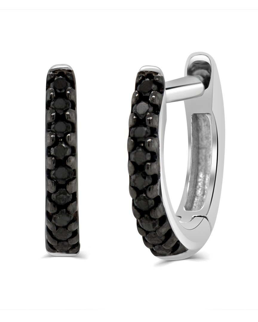Sabrina Designs 14k 0.06 Ct. Tw. Diamond Huggie Earrings In Black
