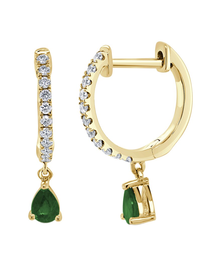Sabrina Designs 14k 0.47 Ct. Tw. Diamond & Emerald Earrings