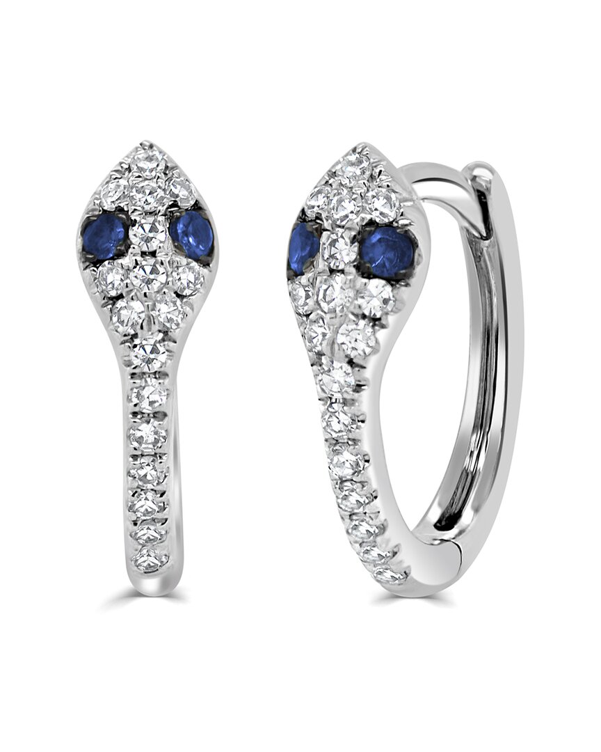 Sabrina Designs 14k 0.14 Ct. Tw. Diamond & Sapphire Snake Huggie Earrings In Gold