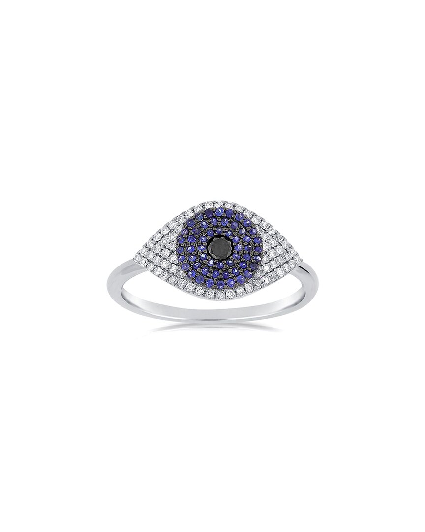 Sabrina Designs 14k 0.72 Ct. Tw. Diamond & Sapphire Evil Eye Ring