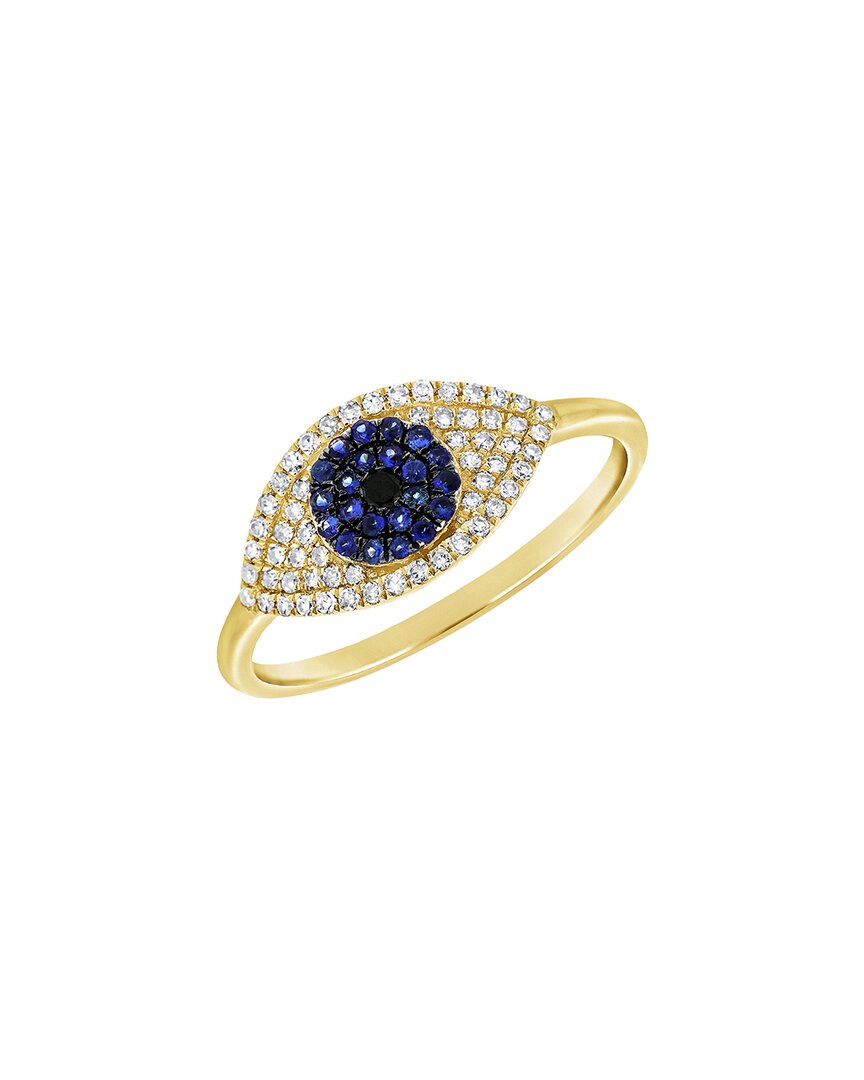 Sabrina Designs 14k 0.38 Ct. Tw. Diamond & Sapphire Evil Eye Ring
