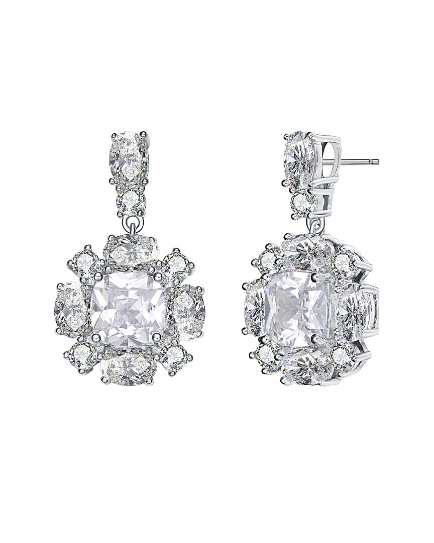Genevive Silver Cz Drop Earrings