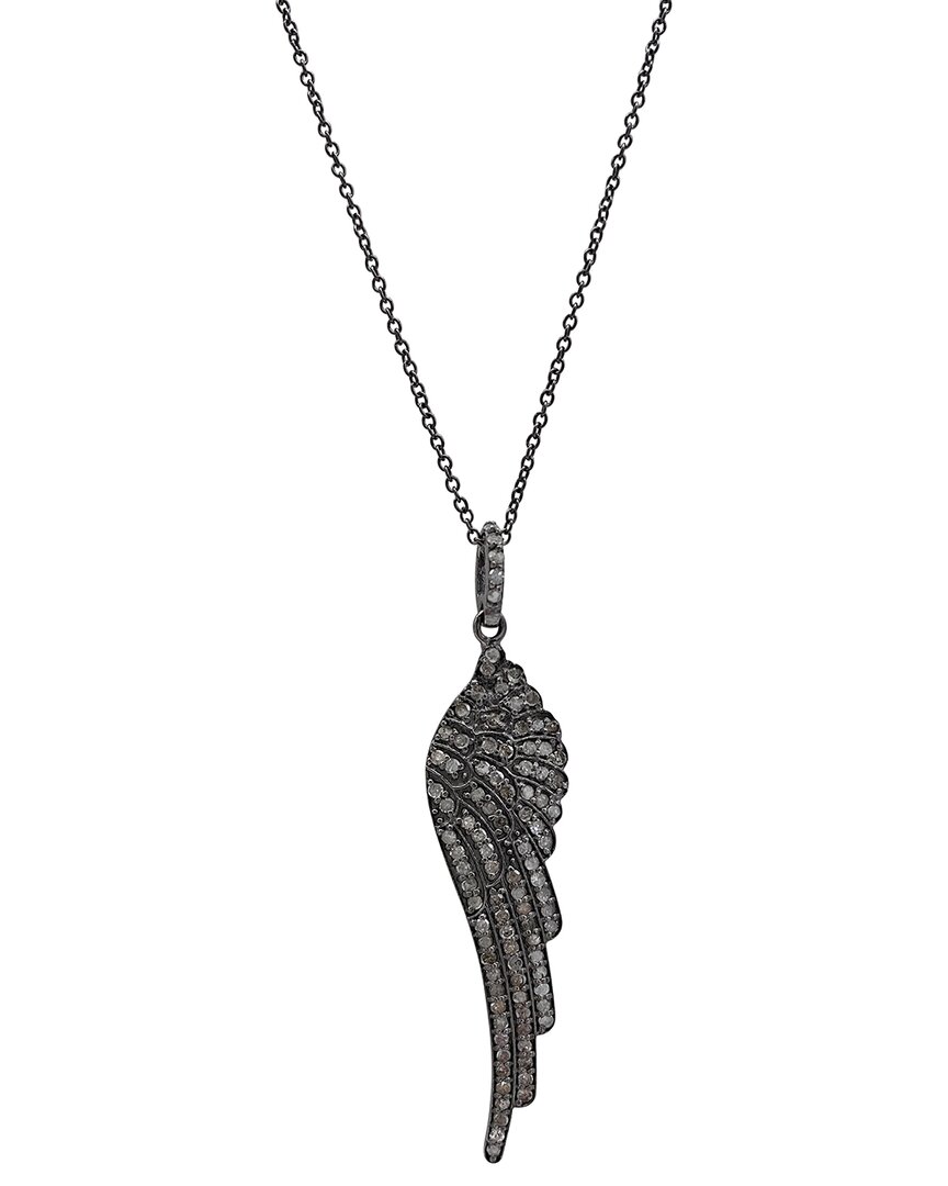 Adornia Fine Silver 0.80 Ct. Tw. Diamond Angel Wing Necklace