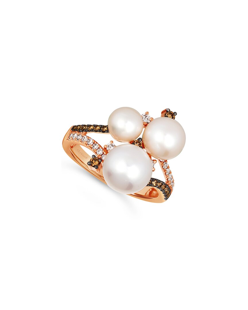 Le Vian ® 14k Rose Gold 0.34 Ct. Tw. Diamond & 6-9mm Pearl Cocktail Ring