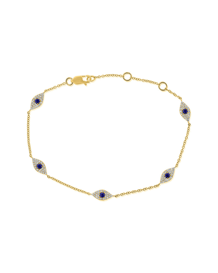SABRINA DESIGNS SABRINA DESIGNS 14K 0.45 CT. TW. DIAMOND & SAPPHIRE EVIL EYE BRACELET