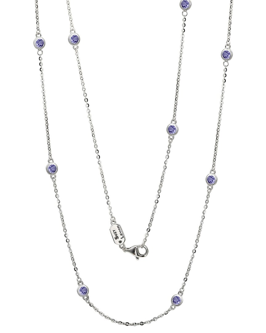 Suzy Levian 14k 1.52 Ct. Tw. Diamond & Tanzanite Station Necklace
