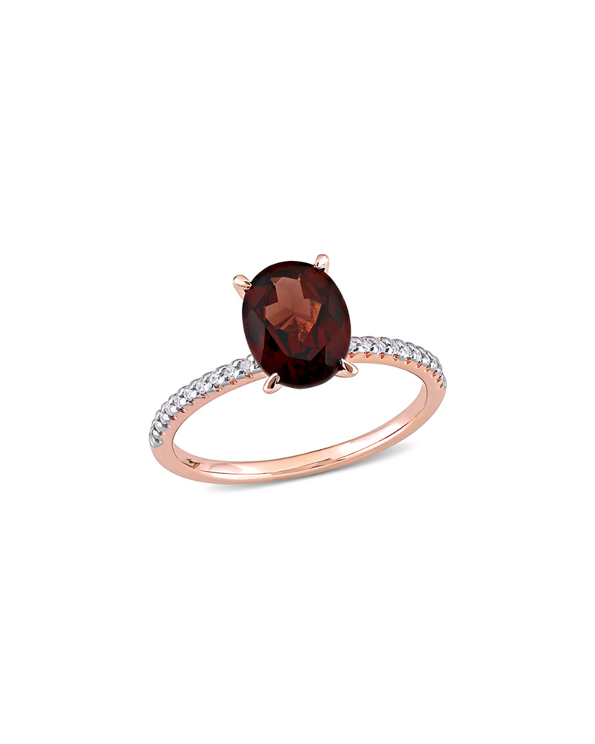 Rina Limor 14k Rose Gold 2.21 Ct. Tw. Diamond & Garnet Ring