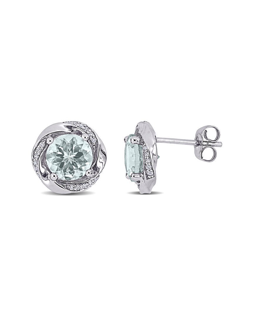 Rina Limor 10k 2.41 Ct. Tw. Diamond & Aquamarine Earrings