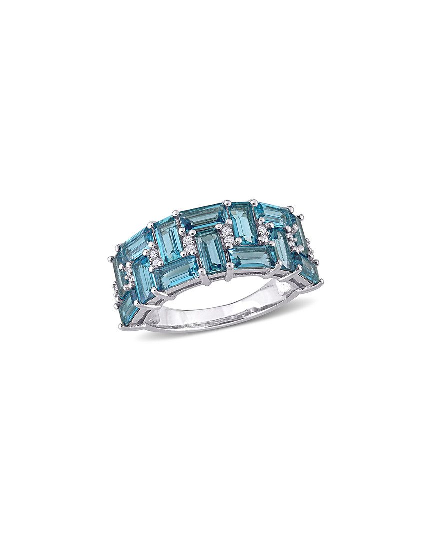 Rina Limor 10k 3.72 Ct. Tw. Diamond & London Blue Topaz Ring