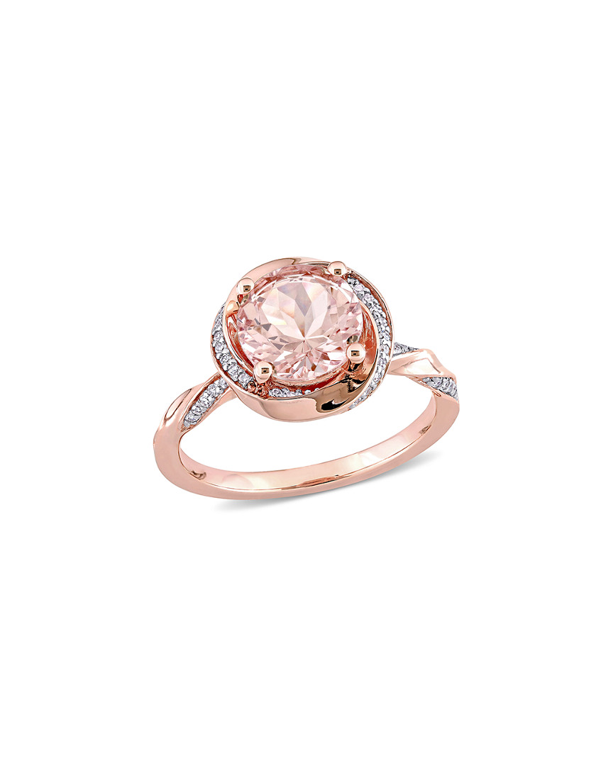 Rina Limor 10k Rose Gold 1.93 Ct. Tw. Diamond & Morganite Swirl Ring