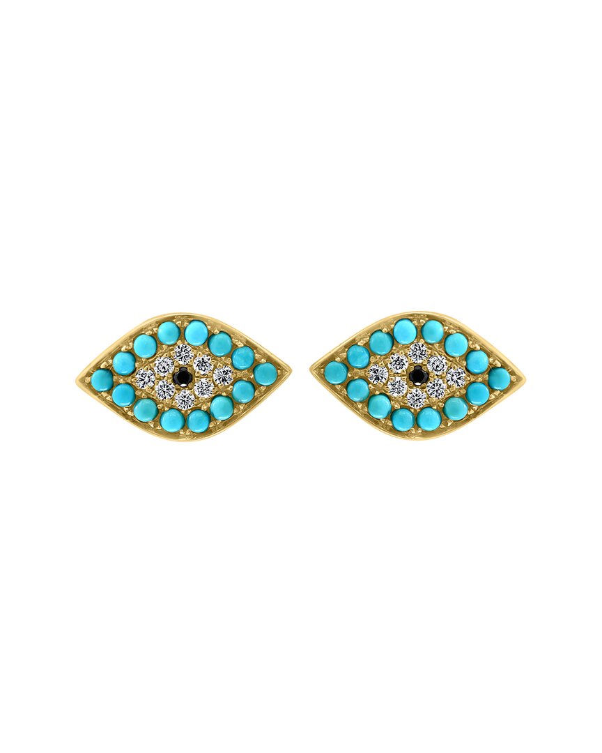 Effy Fine Jewelry 14K 0.77 ct. tw. Diamond & Turquoise Earrings
