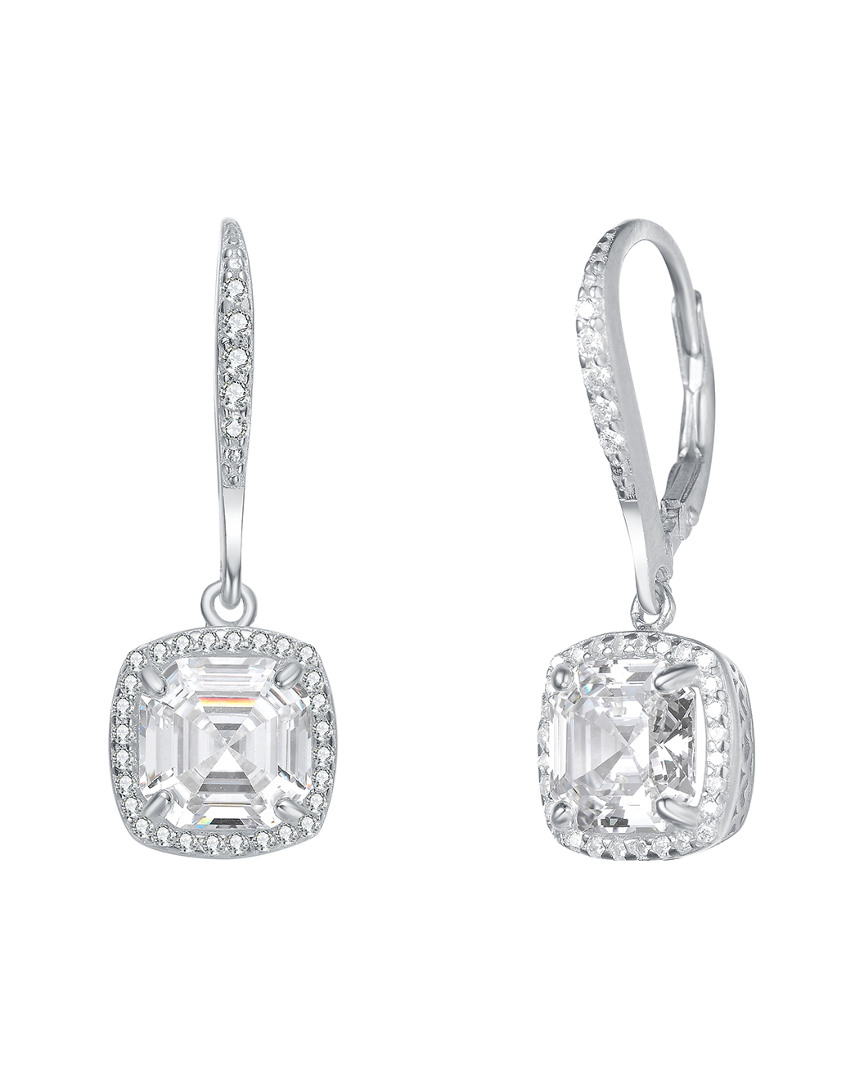 Genevive Silver Cz Drop Earrings