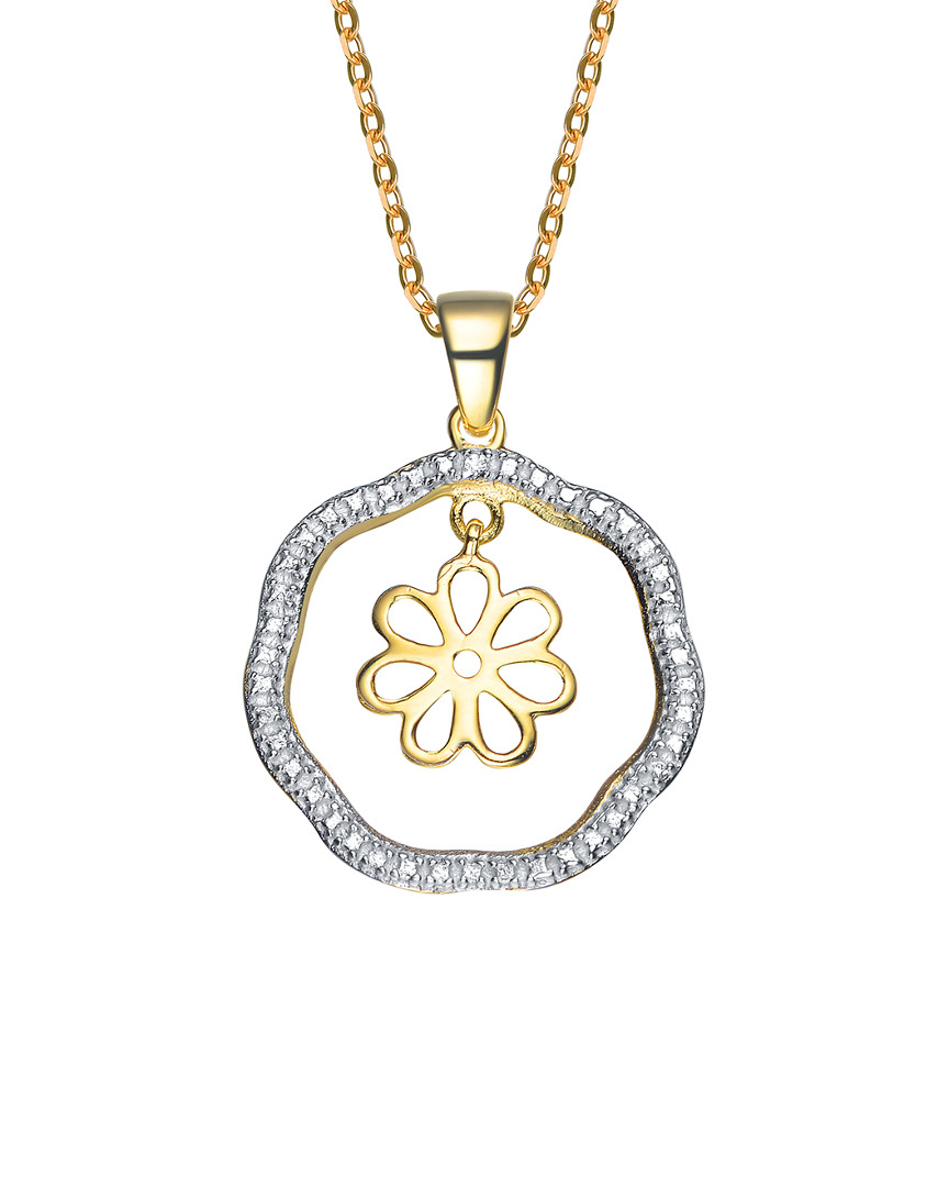 Genevive 14k Over Silver Cz Necklace