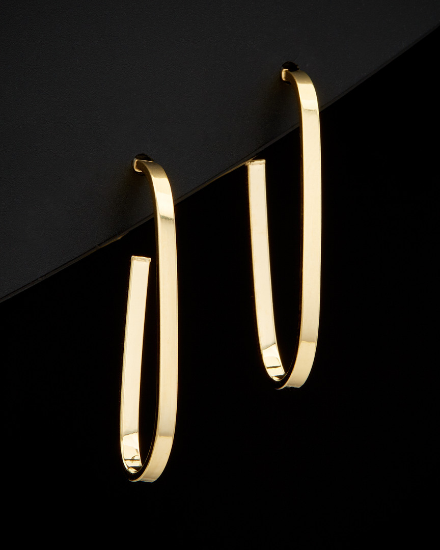 Italian Gold Oblong Open Hoops