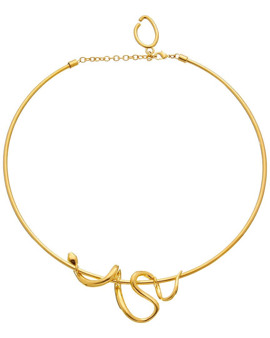 Oscar De La Renta Snake Toggle Necklace In Gold