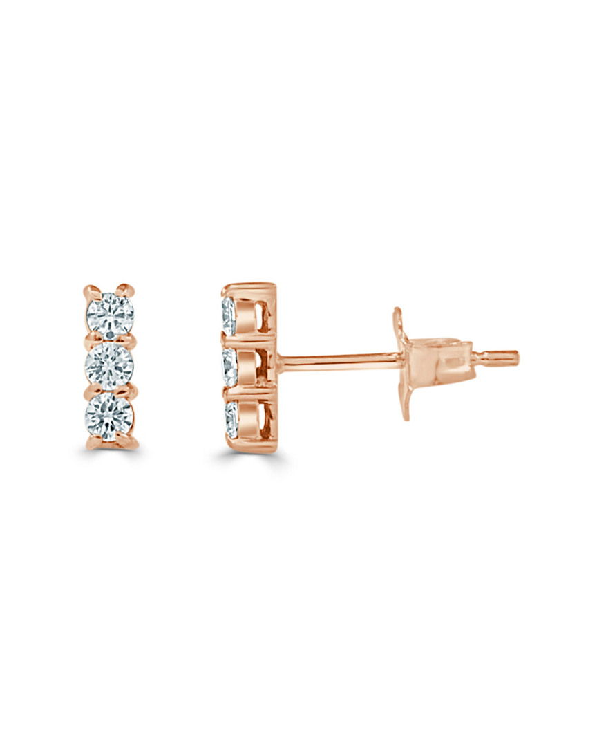 Sabrina Designs 14k Rose Gold 0.24 Ct. Tw. Diamond Bar Earrings