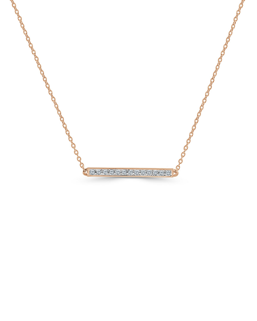 Sabrina Designs 14k Rose Gold 0.10 Ct. Tw. Diamond Bar Necklace
