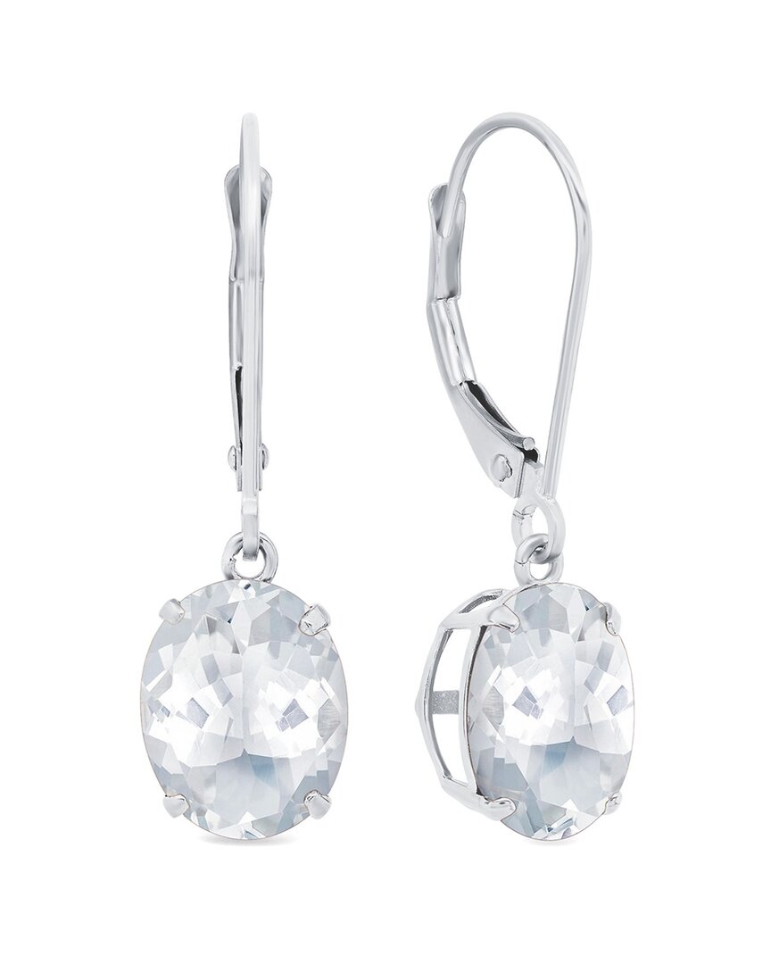 Maxcolor 14k 5.50 Ct. Tw. White Topaz Dangle Earrings