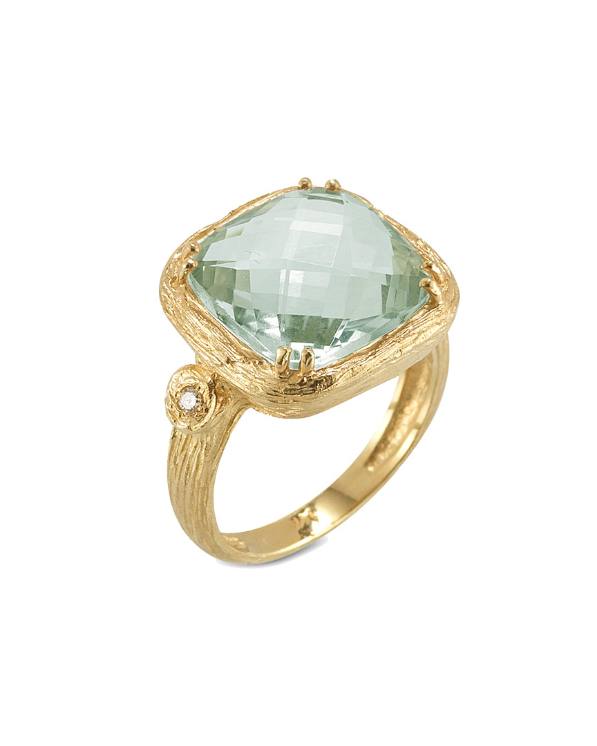 I. Reiss 14k 3.78 Ct. Tw. Diamond & Green Amethyst Color Ring