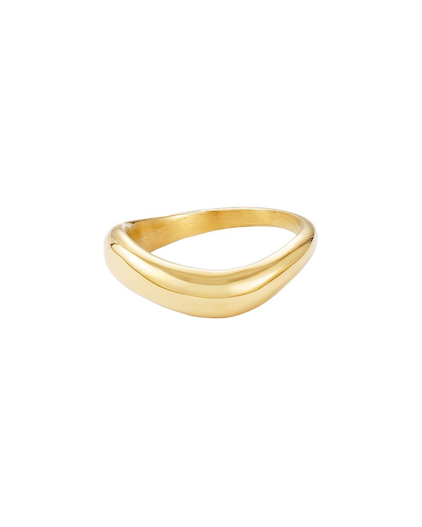 ADORNIA 18K Plated Stainless Steel Tarnish-Resistant Curved Band Ring