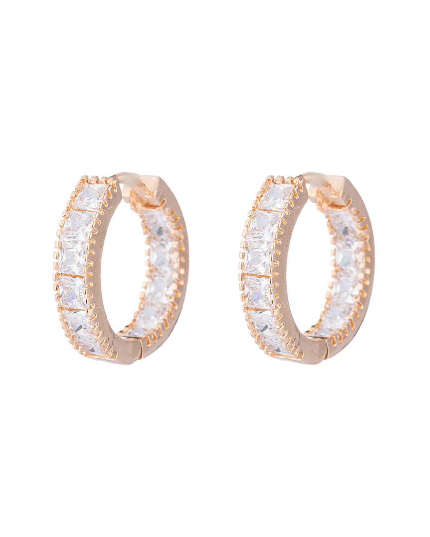 Eye Candy La Luxe Collection Golden Cubic Zirconia Crystal Huggie Earrings