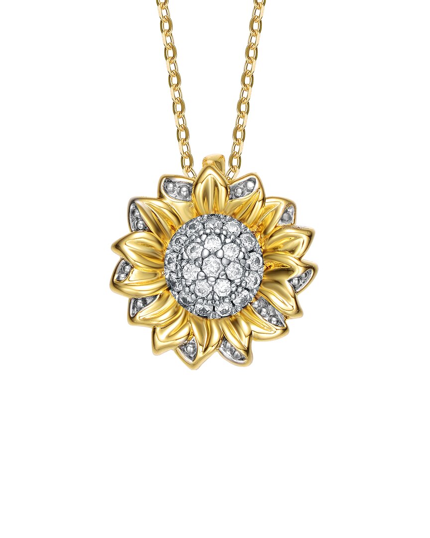 Rachel Glauber Two-tone Plated Cz Necklace