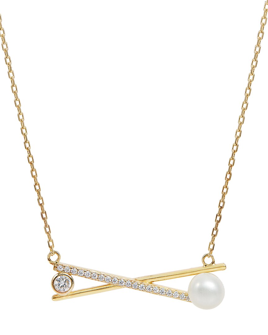 Savvy Cie Silver Pearl Necklace
