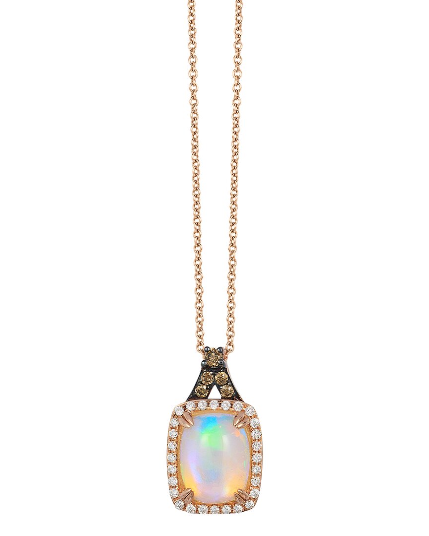 Le Vian ® 14k Strawberry Gold 1.05 Ct. Tw. Diamond & Opal Pendant Necklace