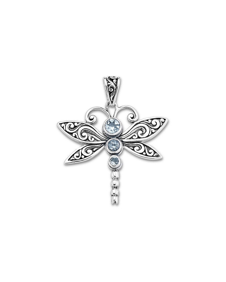 Image of Samuel B. Jewelry Silver Blue Topaz Dragonfly Pendant