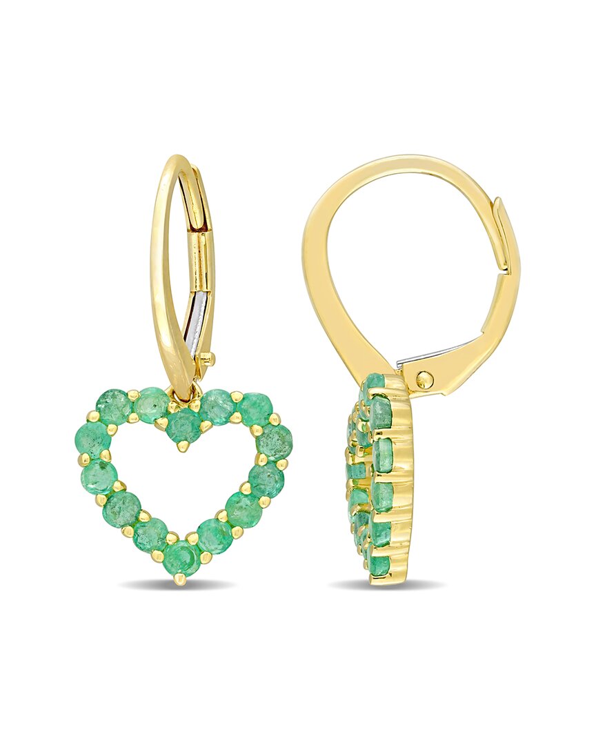 Rina Limor 10k 0.84 Ct. Tw. Emerald Heart Earrings