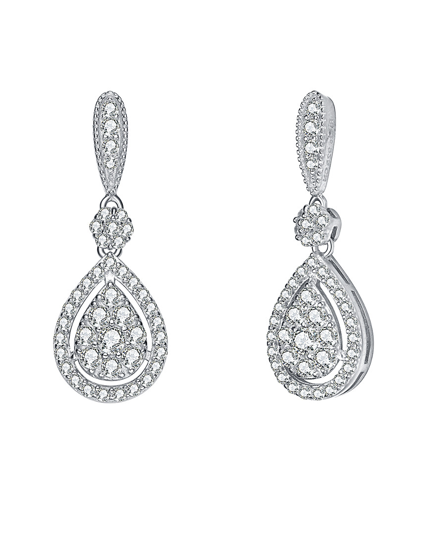 Genevive Silver Cz Drop Earrings